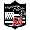 campingcariste Breton 56 - 15x11,2cm - Sticker/autocollant