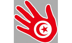 Autocollant (sticker): drapeau tunisienne main