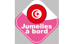 bébé à bord jumelle Tunisienne - 15x15cm - Autocollant(sticker)