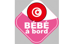 bébé à bord Tunisienne - 15x15cm - Autocollant(sticker)