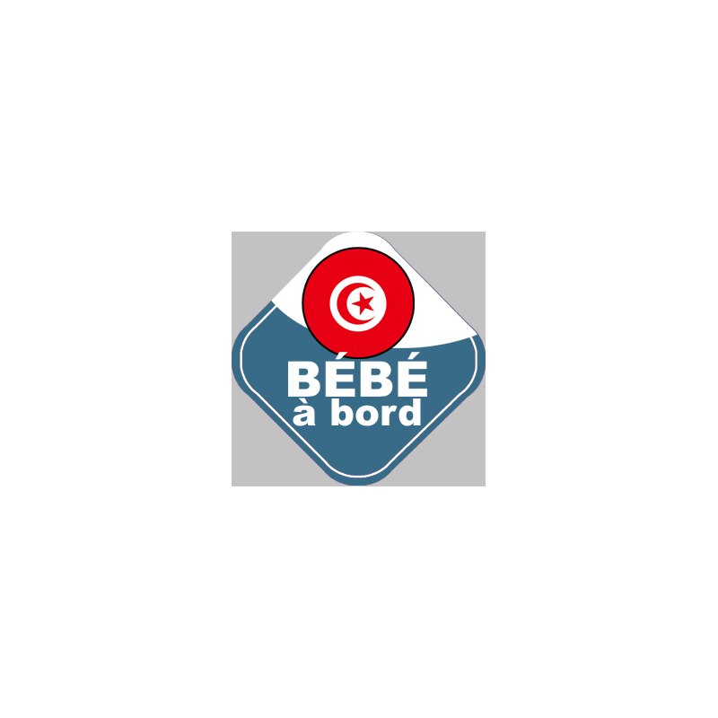 bébé à bord Tunisien 15x15cm - Sticker/autocollant