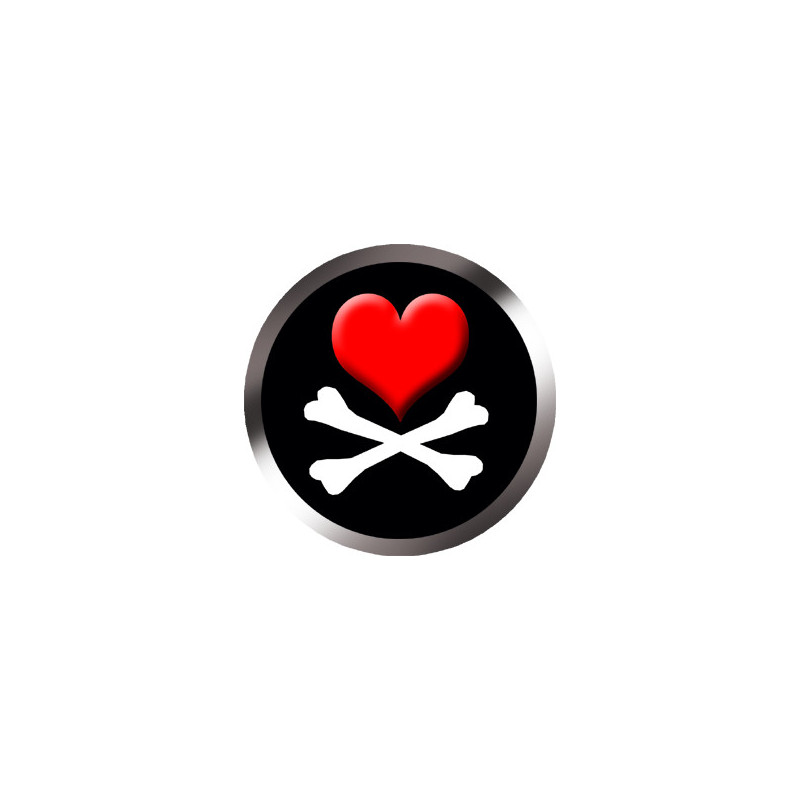 tête de mort d’amour (20x20cm) - Sticker/autocollant