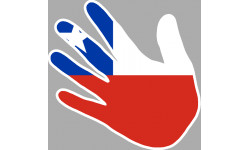 Autocollant (sticker): drapeau chili main