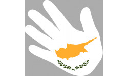Autocollant (sticker): drapeau Chypre main