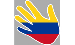 Autocollant (sticker): drapeau Colombie main