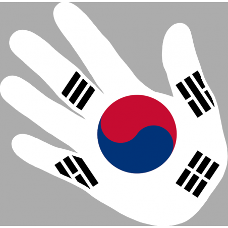 Autocollant (sticker): drapeau coree du sud main
