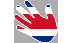 Autocollant (sticker): drapeau Costa Rica main