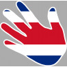 Autocollant (sticker): drapeau Costa Rica main