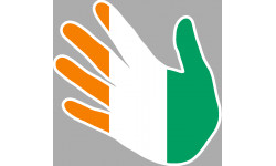 Autocollant (sticker): drapeau Cote d'Ivoire main