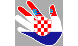 Autocollant (sticker): drapeau Croatie main