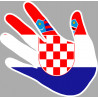 Autocollant (sticker): drapeau Croatie main