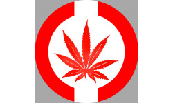 Drapeau canabis au canada (10x10cm) - Autocollant(sticker)