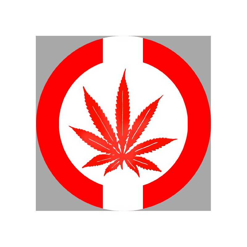 Drapeau canabis au canada (10x10cm) - Sticker/autocollant