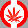 Drapeau canabis au canada (10x10cm) - Autocollant(sticker)