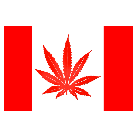Drapeau canada canabis (10x6.5cm) - Sticker/autocollant