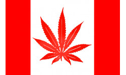 Drapeau canada canabis (10x6.5cm) - Autocollant(sticker)