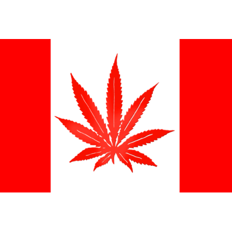 Drapeau canada canabis (10x6.5cm) - Sticker/autocollant