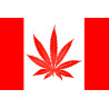 Drapeau canada canabis (10x6.5cm) - Autocollant(sticker)