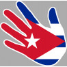 Autocollant (sticker): drapeau Cuba main