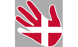 Autocollant (sticker): drapeau Danemark main