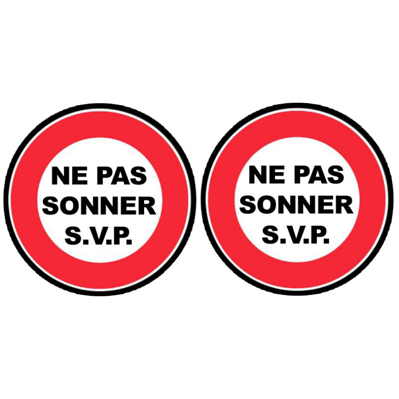 Ne pas sonnez S.V.P. (2fois 5cm) - Sticker / autocollant