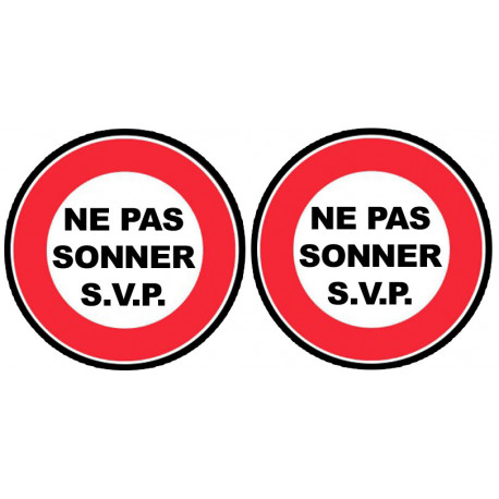 Ne pas sonnez S.V.P. (2fois 5cm) - Sticker / autocollant