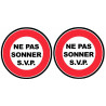 Ne pas sonnez S.V.P. (2fois 5cm) - Sticker / autocollant