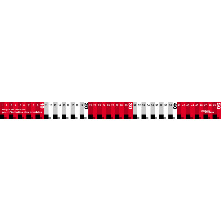 Autocollant (sticker): Regle de mesure pour l'isolation des combles