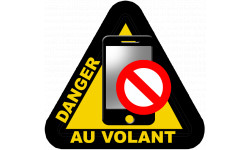 Autocollant (sticker): 15x14cm smartphone danger au volant