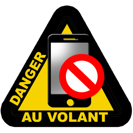 smartphone danger au volant - 15x14cm - Sticker/autocollant