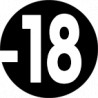 interdit moins 18 ans noir - 5cm - Autocollant(sticker)