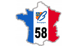 58 France Bourgogne - 5x5cm - Autocollant(sticker)