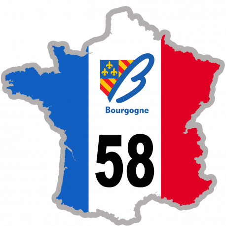 58 France Bourgogne - 5x5cm - Autocollant(sticker)