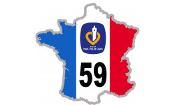 59 France Nord-pas-de-Calais - 5x5cm - Autocollant(sticker)