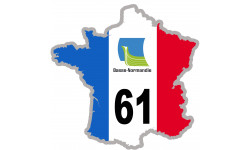 61 France Basse-Normandie - 10x10cm - Autocollant(sticker)