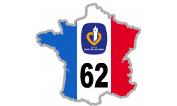 62 France Nord-Pas de Calais - 10x10cm - Autocollant(sticker)