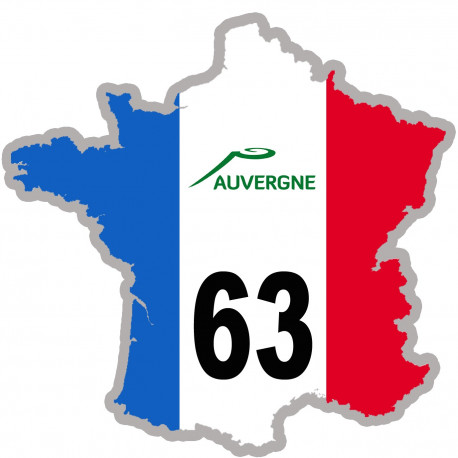 63 France Auvergne - 10x10cm - Autocollant(sticker)