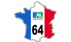 64 France Aquitaine - 10x10cm - Autocollant(sticker)