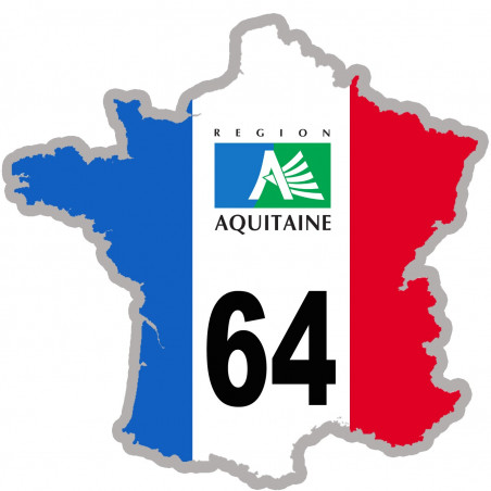 64 France Aquitaine - 10x10cm - Autocollant(sticker)