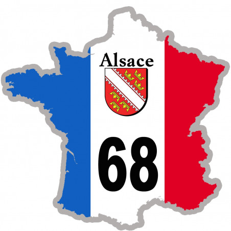 68 France Alsace - 10x10cm - Autocollant(sticker)