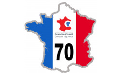 FRANCE 70 Franche-Comté - 10x10cm - Autocollant(sticker)