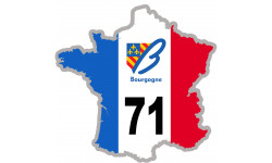FRANCE 71 Bourgogne - 10x10cm - Autocollant(sticker)