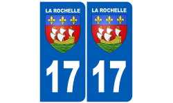 Autocollant (sticker): Numéro immatriculation ville 17 de la Rochelle