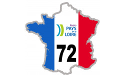 FRANCE 72 Pays de la Loire - 10x10cm - Autocollant(sticker)