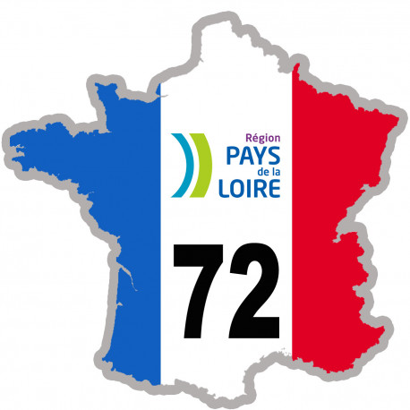 FRANCE 72 Pays de la Loire - 10x10cm - Autocollant(sticker)