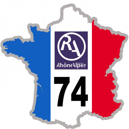 FRANCE 74 Rhône Alpes - 10x10cm - Autocollant(sticker)