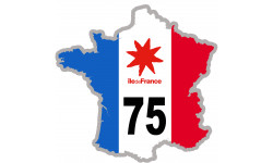 FRANCE 75 Ile de France - 10x10cm - Autocollant(sticker)