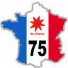 FRANCE 75 Ile de France - 10x10cm - Autocollant(sticker)