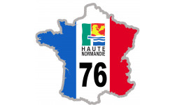 FRANCE 76 Haute Normandie - 10x10cm - Autocollant(sticker)