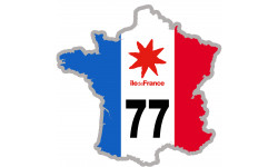 FRANCE 77 Ile de France - 10x10cm - Autocollant(sticker)